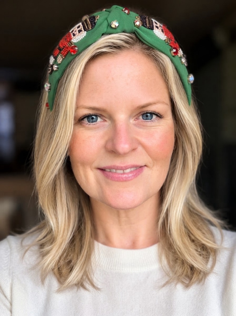 (NWT) Holiday Christmas Nutcracker Seed Bead Top Knot Headband Hair Accessories